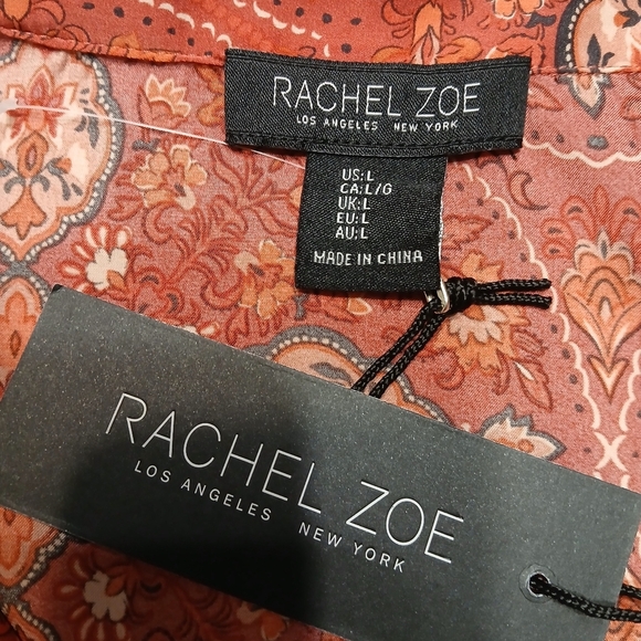 Rachel Zoe Red Bell Sleeve Tie Front Crop Top NWT - Picture 2 of 8